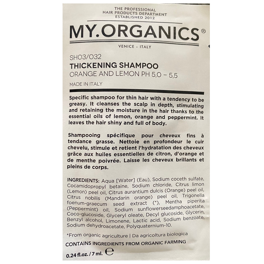 My Organics Thickening Shampoo, 7 ml
